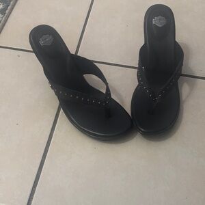 Harley-Davidson Black Studded Women's Sandal Flip Flops